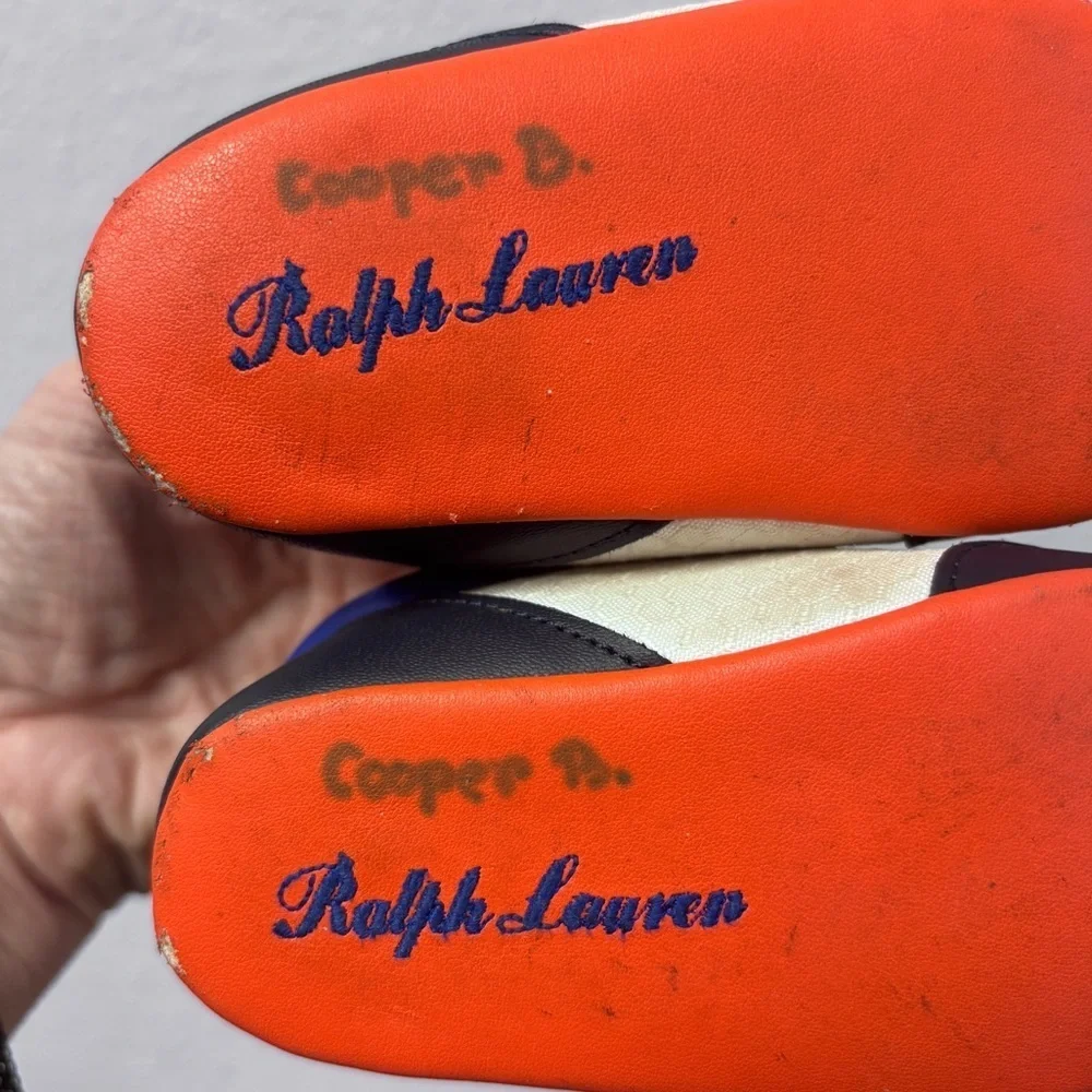 Ralph Lauren Kids Sz 4 Sneakers in Blue, Orange, and Yellow, GUC